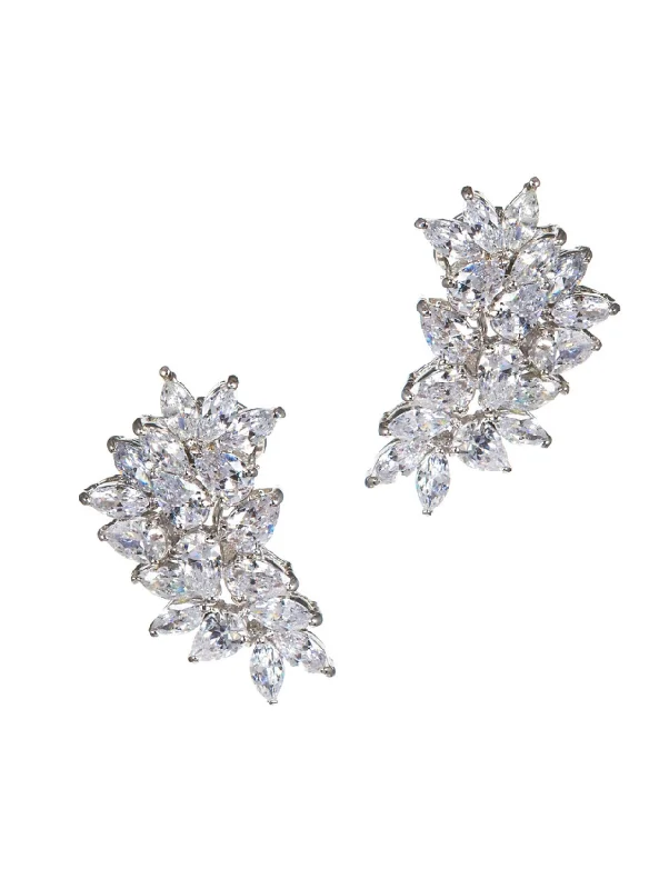 Hoop earrings with a matte finish for a sleek and sophisticated appearance-Pear and Marquise Cluster Earrings