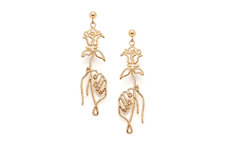 Hoop earrings with diamond-cut surfaces for added sparkle and shine-Picasso's Roses Earrings