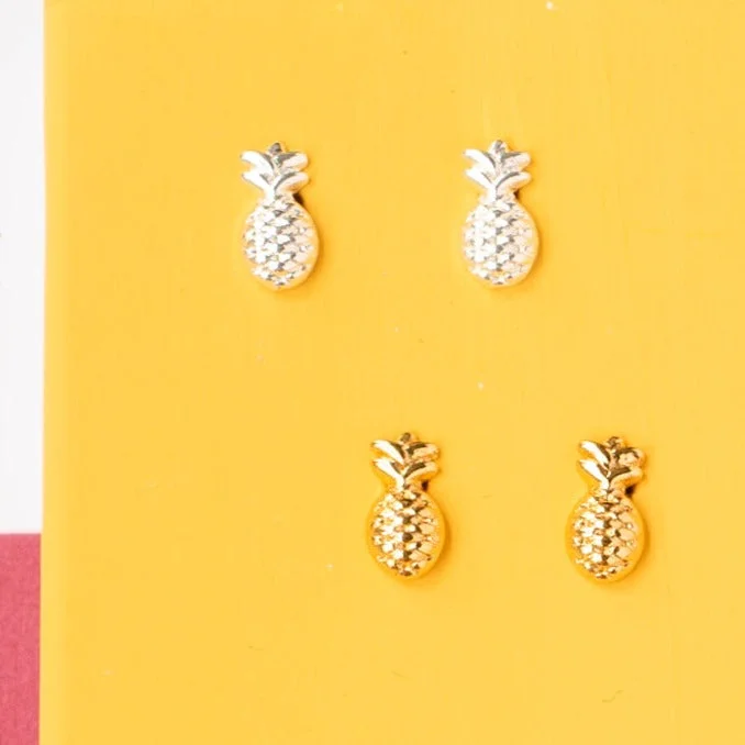 Hoop earrings with dangling charms for a playful and fun look-Pineapple Post