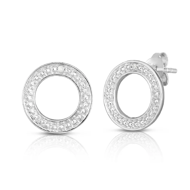 Hoop earrings with infinity loop designs for a continuous and eternal shape-Circle Diamond Earrings