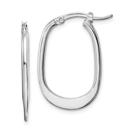 Hoop earrings with cut-out designs for a creative and lightweight effect-SS Flat Oval Hoop Earrings