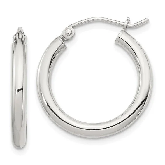 Best hoop earrings with snake chain details for a sleek and modern touch-SS 22mm Round Hoop Earrings 1.5grms