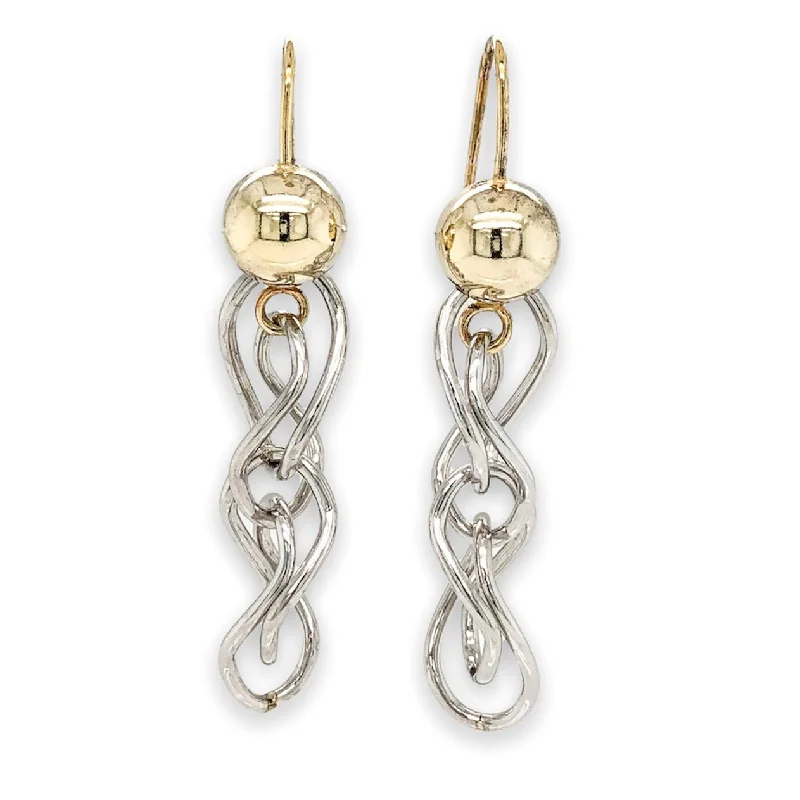 Hoop earrings with twisted metal designs for a dynamic and modern style-SS “Devorah” Mobius Loop Dangle Earrings