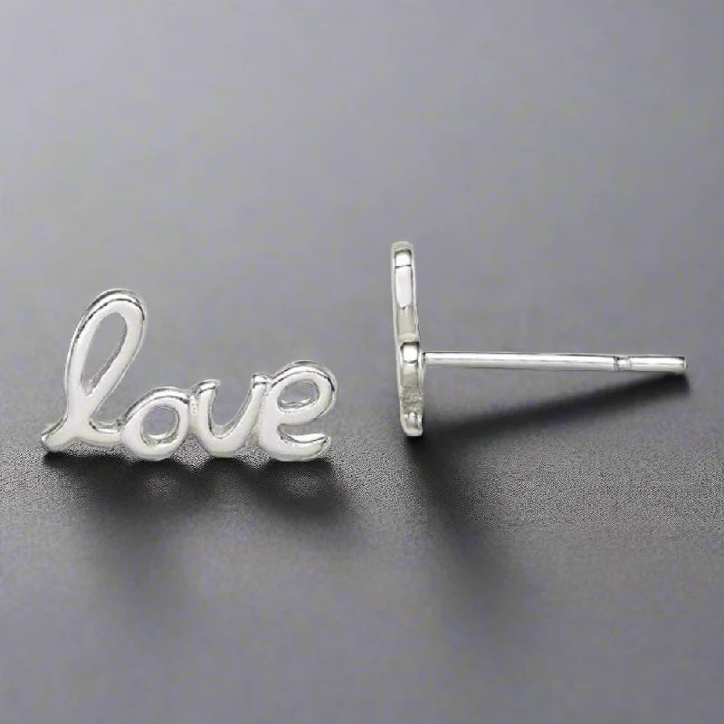 Hoop earrings with diamond-cut surfaces for added sparkle and shine-SS 'Love' Earrings