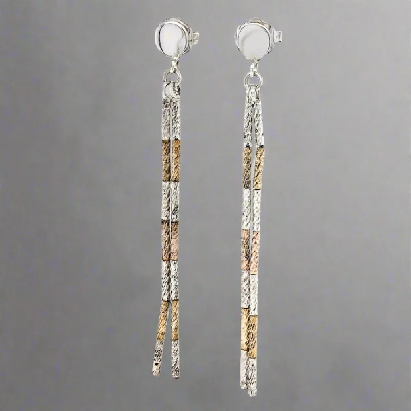 Best hoop earrings with gemstone accents for a colorful and elegant appearance-SS “Lucy” Dia Cut Tube Dangle Earrings