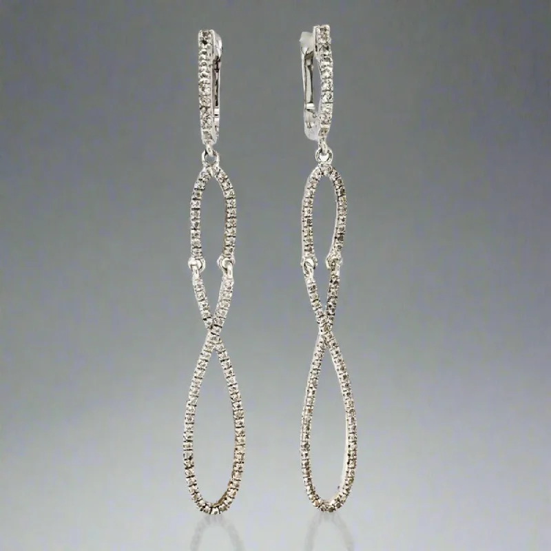 Best hoop earrings with gold for a luxurious and timeless look-SS White Topaz Infinity Dangle Earrings