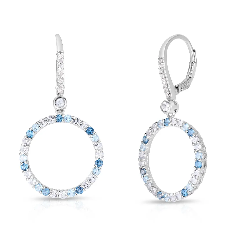 Best hoop earrings with delicate chain details for a trendy and stylish design-Swiss Blue Topaz Earrings