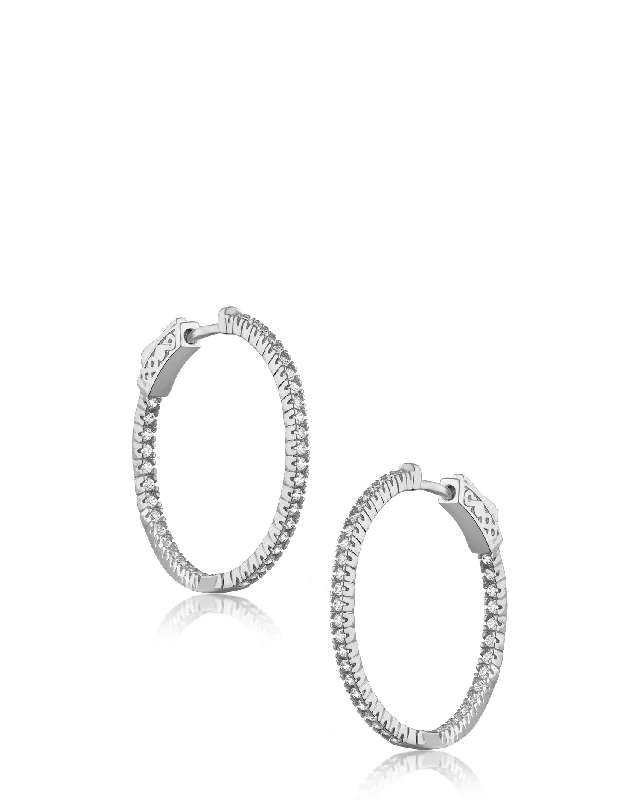 Hoop earrings with hammered textures for a boho-chic and rustic vibe-Inside Out Hoop Earring