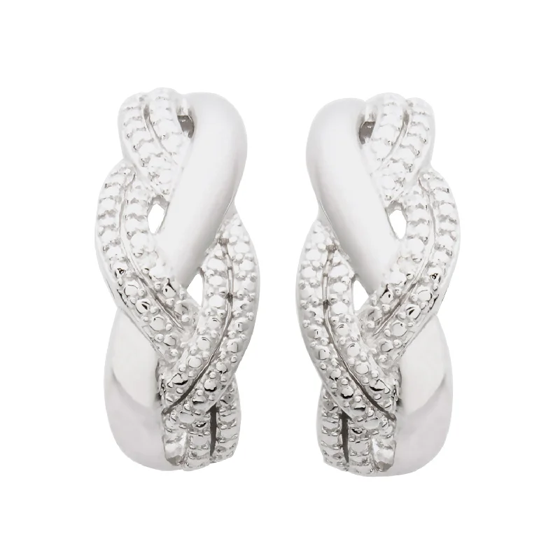 Hoop earrings with intricate designs for a unique and artistic appearance-Diamond Twist Earrings