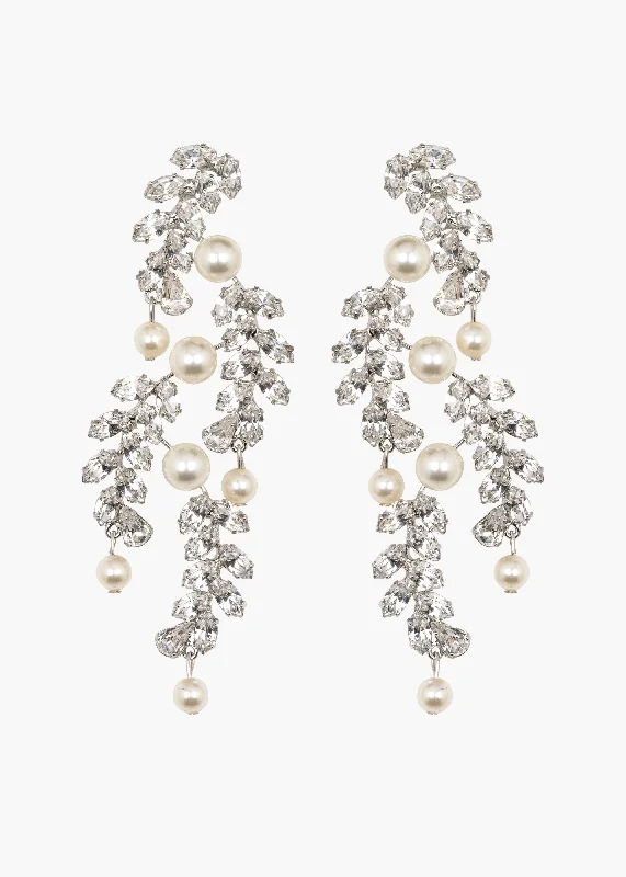 Best hoop earrings with vintage-style detailing for a nostalgic and timeless look-Wisteria Earrings -- Crystal