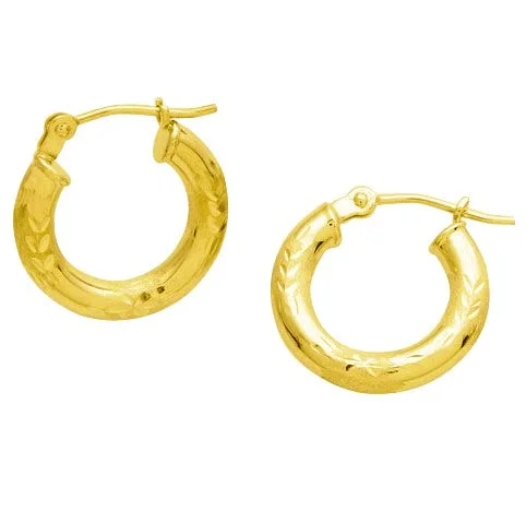 Hoop earrings with faceted crystals for added sparkle and shine-14K Gold Mini Hoop - 15MM