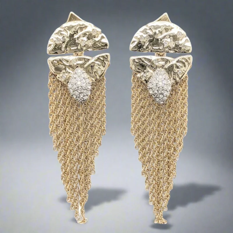 Hoop earrings with braided patterns for a detailed and textured finish-YGP CZ Dangle Earrings by Alexis Bittar