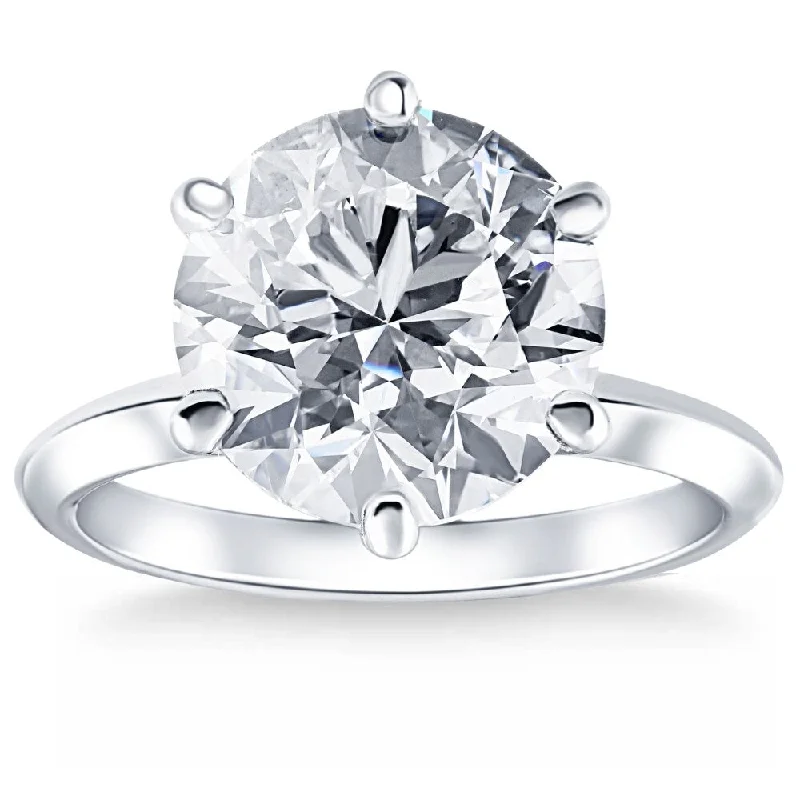 Engagement rings with engraved initials inside bands -Certified 7.05Ct Solitaire Diamond Engagement Ring White Gold Lab Grown