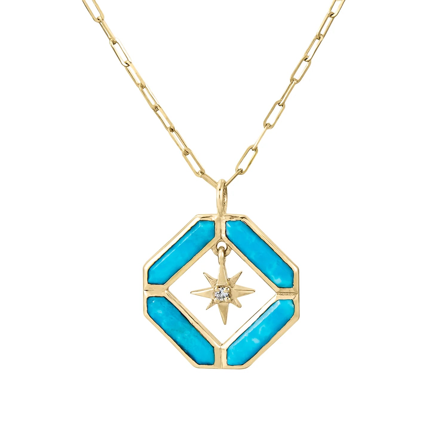 Stunning necklaces and pendants with birthstone pendants for a personal touch-Metier 14k Astra Turquoise Journey Necklace