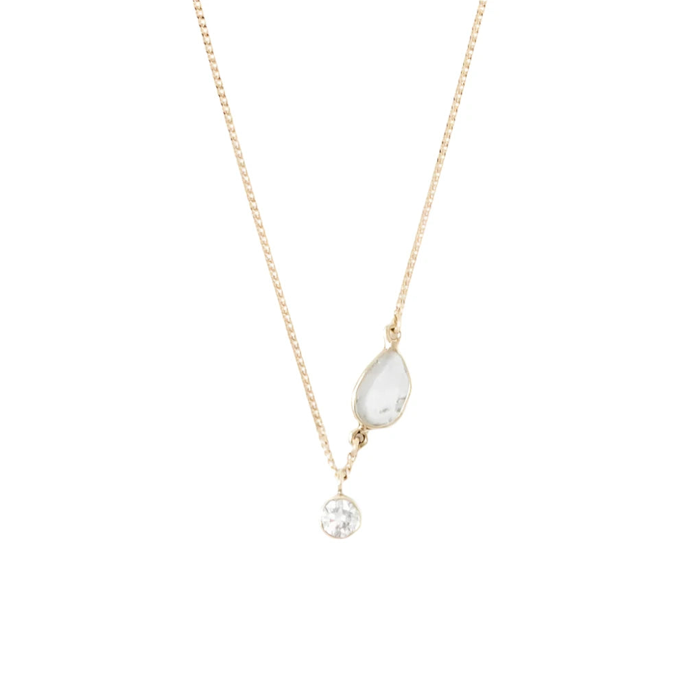 Unique necklaces and pendants with gemstones for a colorful and vibrant statement-Chan Luu 14k Necklace w/White Diamond and Diamond Slice