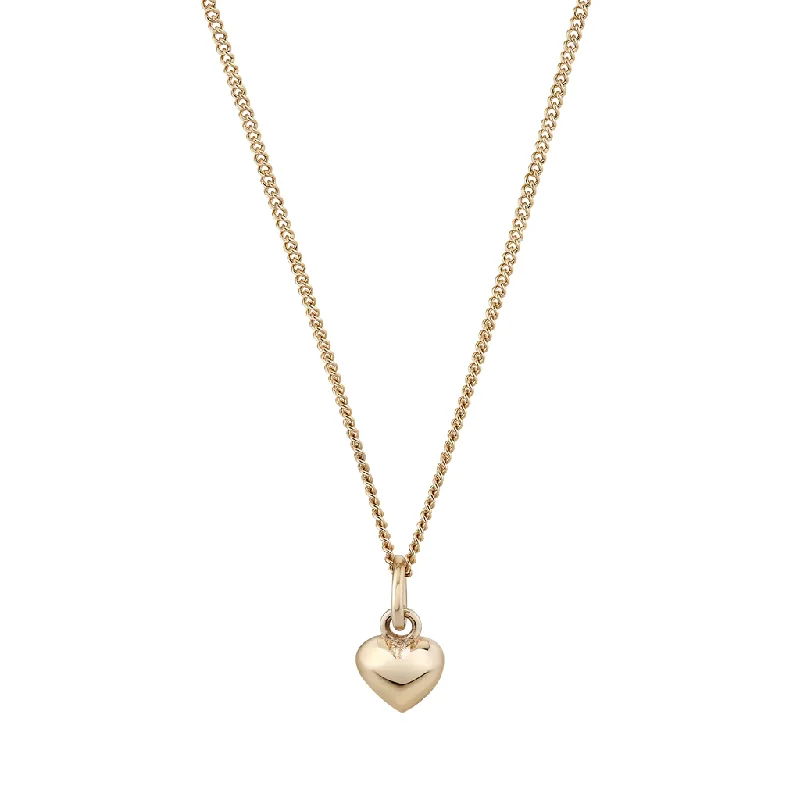 Unique necklaces and pendants with engraved messages for a sentimental gift-Ariel Gordon 14k Petite Puffed Heart Necklace 16"