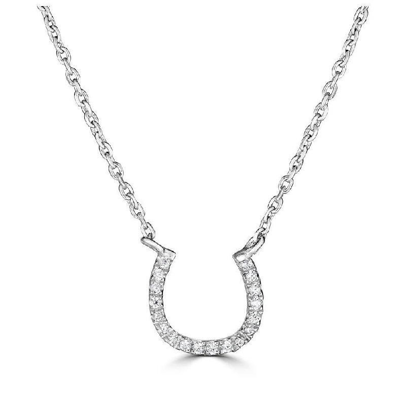 Best necklaces and pendants with emerald gemstones for a rich, sophisticated design-14KT GOLD 1/20 CTW DIAMOND HORSESHOE NECKLACE