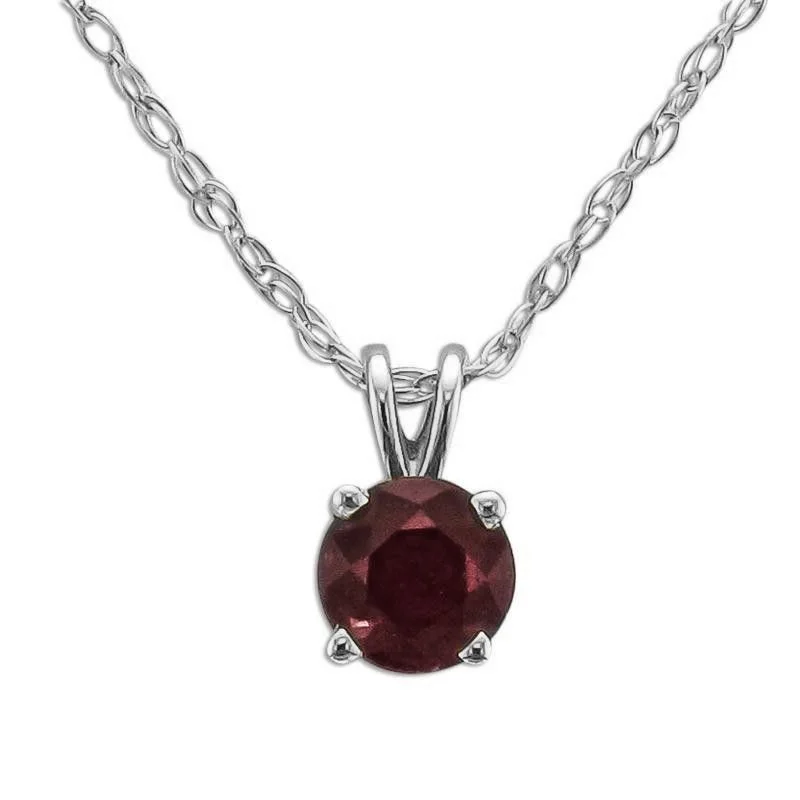 Unique necklaces and pendants with tree of life motifs for nature-inspired elegance-14KT GOLD 1/3 CTW ROUND RUBY NECKLACE