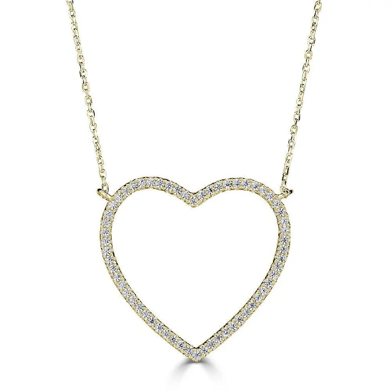 Best necklaces and pendants with art deco elements for a vintage, glamorous design-EMILIQUE 14KT GOLD 1/4 CTW DIAMOND HEART NECKLACE