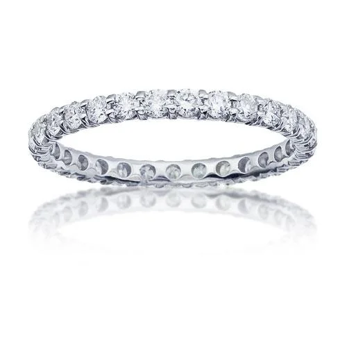 Necklaces and pendants with abstract shapes for a modern, creative appearance-14KT GOLD 1 CTW ROUND DIAMOND ETERNITY BAND