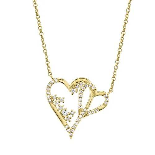 Necklaces and pendants with pearls for a classic and sophisticated touch-14KT GOLD 0.17 CTW DIAMOND INTERLOCKING HEART NECKLACE