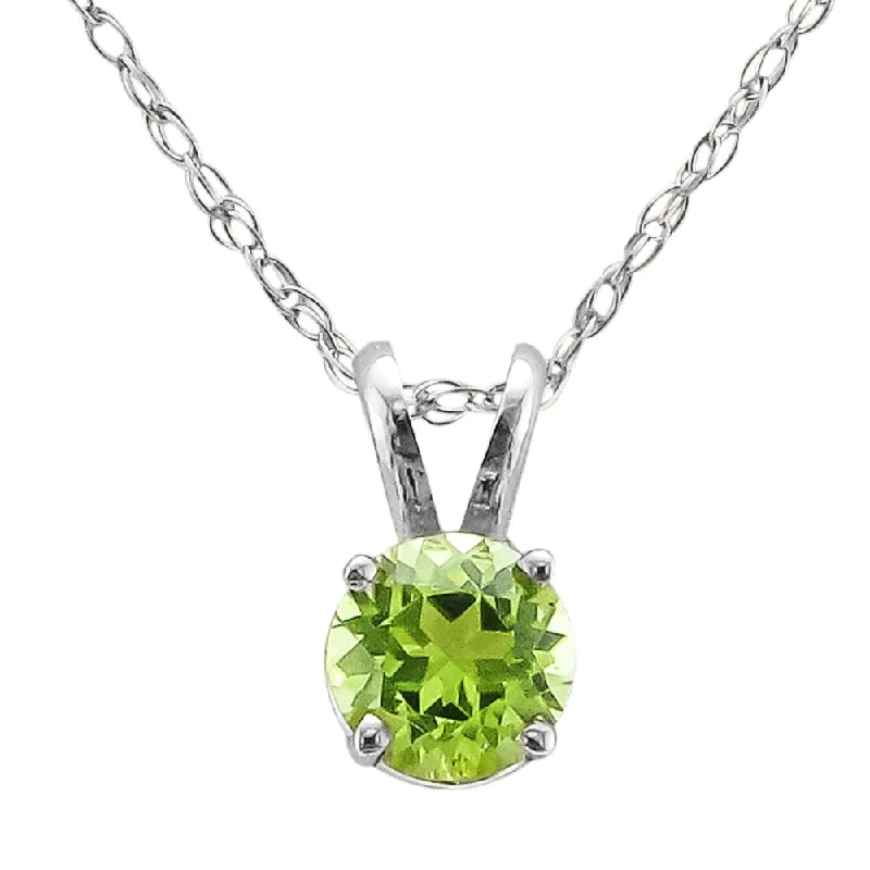 Best necklaces and pendants with emerald gemstones for a rich, sophisticated design-14KT GOLD .50 CT ROUND PERIDOT SOLITAIRE NECKLACE