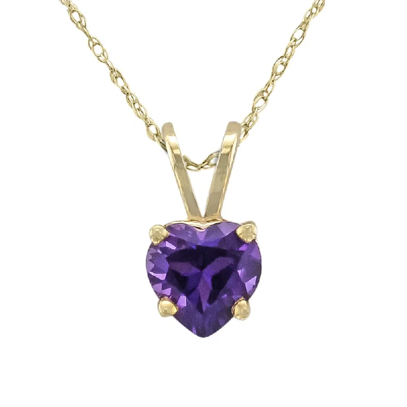 Necklaces and pendants with lotus flower designs for a spiritual, peaceful vibe-14KT GOLD 0.70 CT HEART AMETHYST PENDANT