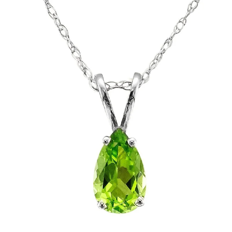 Beautiful necklaces and pendants with moonstone for an ethereal, mystical appearance-14KT GOLD PEAR SHAPE PERIDOT NECKLACE