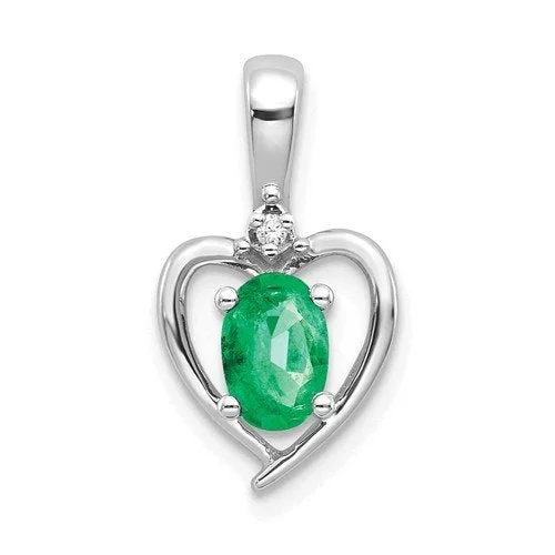 Best necklaces and pendants with vintage lockets for a nostalgic, sentimental look-14KT GOLD DIAMOND AND EMERALD HEART PENDANT