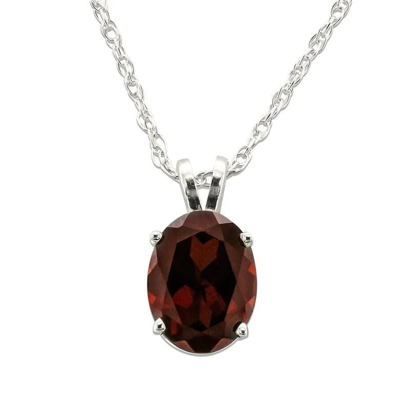 Beautiful necklaces and pendants with diamond-encrusted designs for maximum sparkle-14KT GOLD OVAL 9X7MM GARNET NECKLACE