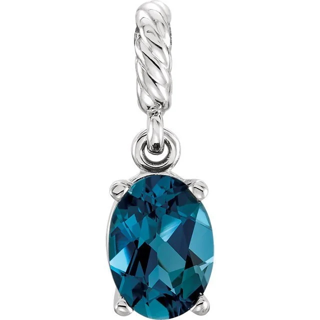 Stunning necklaces and pendants with turquoise and gold for a vibrant, earthy look-14KT WHITE GOLD 1 CARAT LONDON BLUE TOPAZ PENDANT