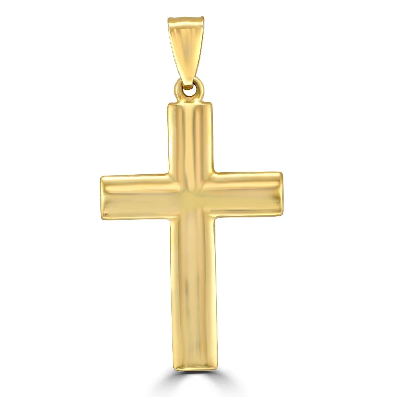 Best necklaces and pendants with cubic zirconia for a budget-friendly dazzling effect-14KT Yellow Gold High Polished Cross