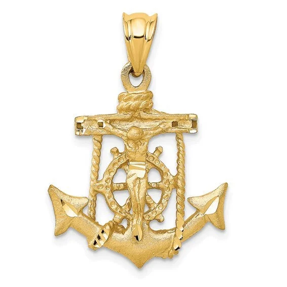 Personalized necklaces and pendants with initials for a customized and meaningful gift-14Ky Gold Mariner's Cross Pendant