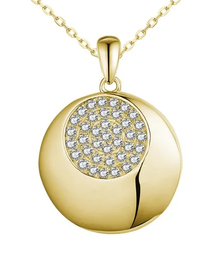 Necklaces and pendants with zodiac constellation designs for an astrological touch-14ky Gold Pavé Diamond Circle Necklace