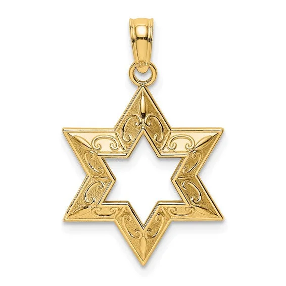 Best necklaces and pendants for everyday wear with minimalist designs-14KY Gold Textured Star of David Pendant