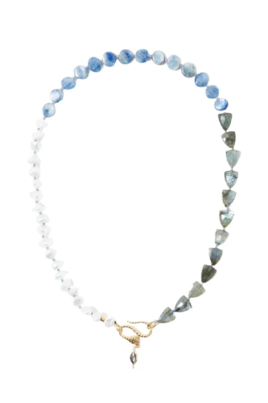 Necklaces and pendants with pearls for a classic and sophisticated touch-Chan Luu Pearl, Labradorite, Kyanite, Hypersthene Marquise Drop Necklace