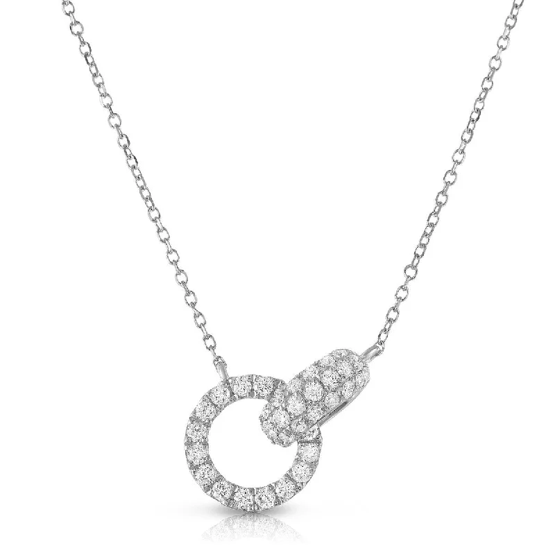 Beautiful necklaces and pendants with tree branch motifs for a nature-inspired design-18KT GOLD 0.43 CTW INTERLOCKING CIRCLE & OVAL DIAMOND NECKLACE