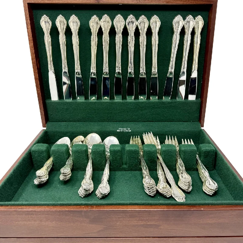 Unique necklaces and pendants with custom birthstone arrangements for personalization-67 Piece Set Silverplate Flatware