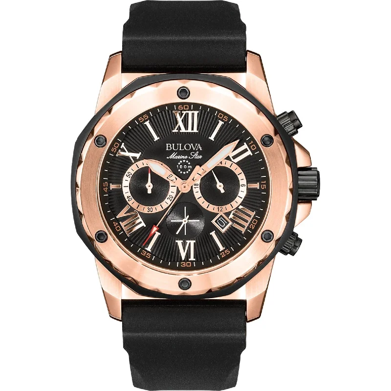 Necklaces and pendants with matching rings for a coordinated set of jewelry-Bulova Men'S Marine Star Chronograph