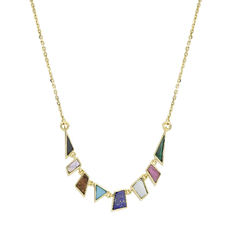 Necklaces and pendants with clear quartz for a pure and radiant look-Metier 9ct Midi Rainbow Tesserae Necklace