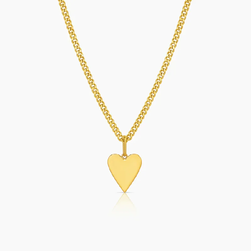 Unique necklaces and pendants with engraved messages for a sentimental gift-Thatch Amaya Heart Curb Chain Necklace