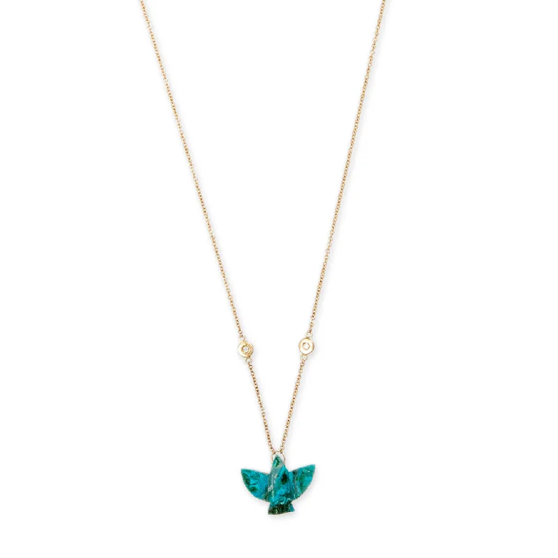 Trendy necklaces and pendants with geometric shapes for a modern aesthetic-BABY CHRYSOCOLLA THUNDERBIRD NECKLACE