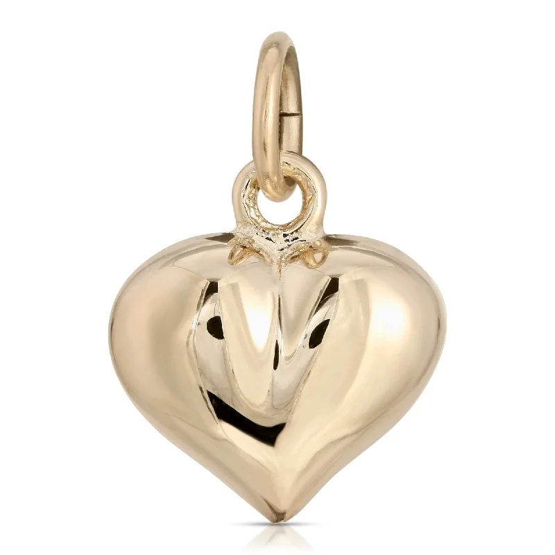 Best necklaces and pendants with black diamonds for an edgy, bold statement-Benny Puffy Heart Charm