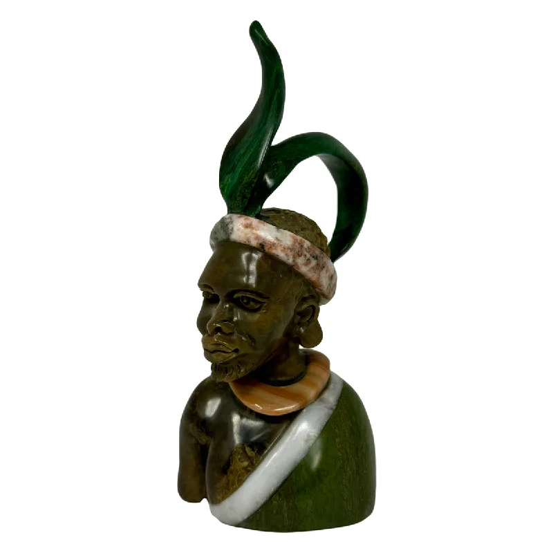 Beautiful necklaces and pendants with tree branch motifs for a nature-inspired design-Bust of a Zulu Chief