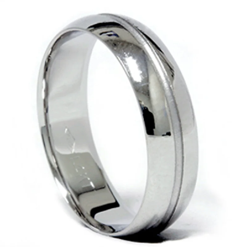 Rings with oxidized bands for vintage edge -Channel Wedding Band 14K White Gold Size Selectable