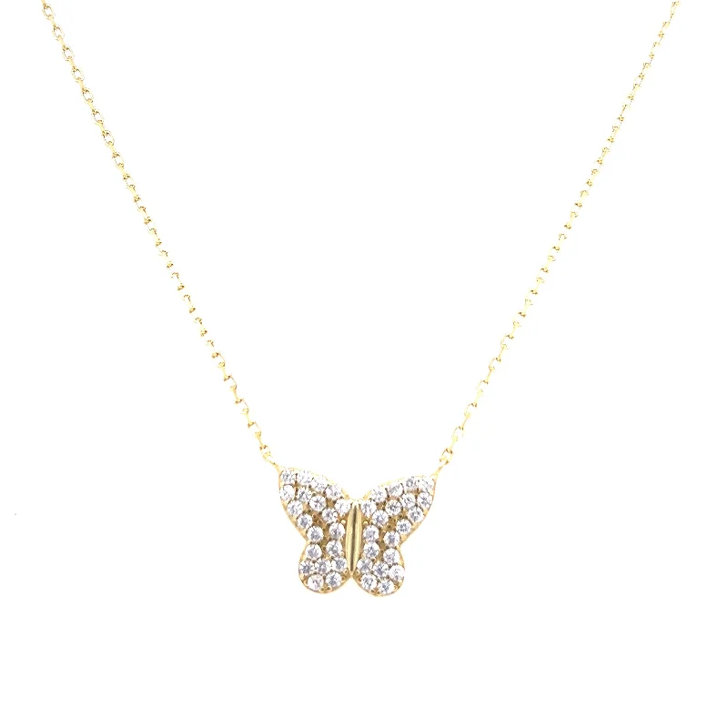 Stunning necklaces and pendants with ruby and diamond combinations for a luxurious effect-Colored Butterfly Necklace