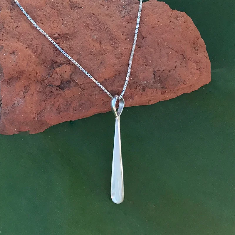 Simple necklaces and pendants with bar pendants for a sleek modern design-Jiwa Necklace, Mother of Pearl - Sterling Silver, Indonesia