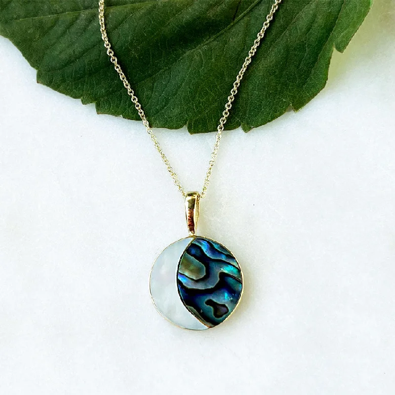 Stunning necklaces and pendants with jade gemstones for a calming green hue-Crescent Moon Necklace - Brass, Indonesia