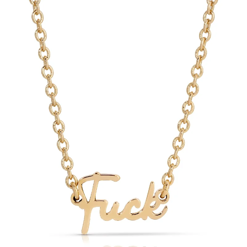 Best necklaces and pendants with sterling silver for an affordable yet stylish choice-Dainty Script Fuck Necklace