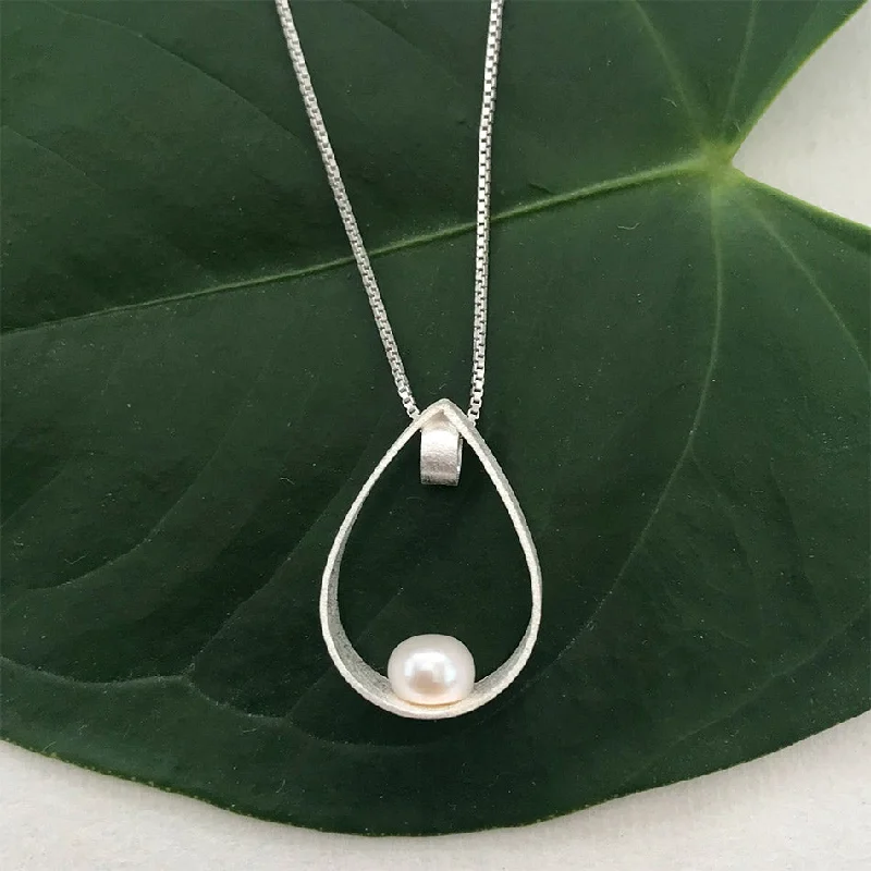 Beautiful necklaces and pendants with gemstone teardrops for an elegant effect-Elegant Teardrop Necklace - Sterling Silver, Indonesia